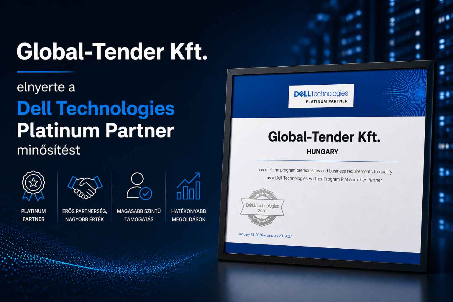 Dell Technologies Platinum Partner minősítését érdemeltük ki